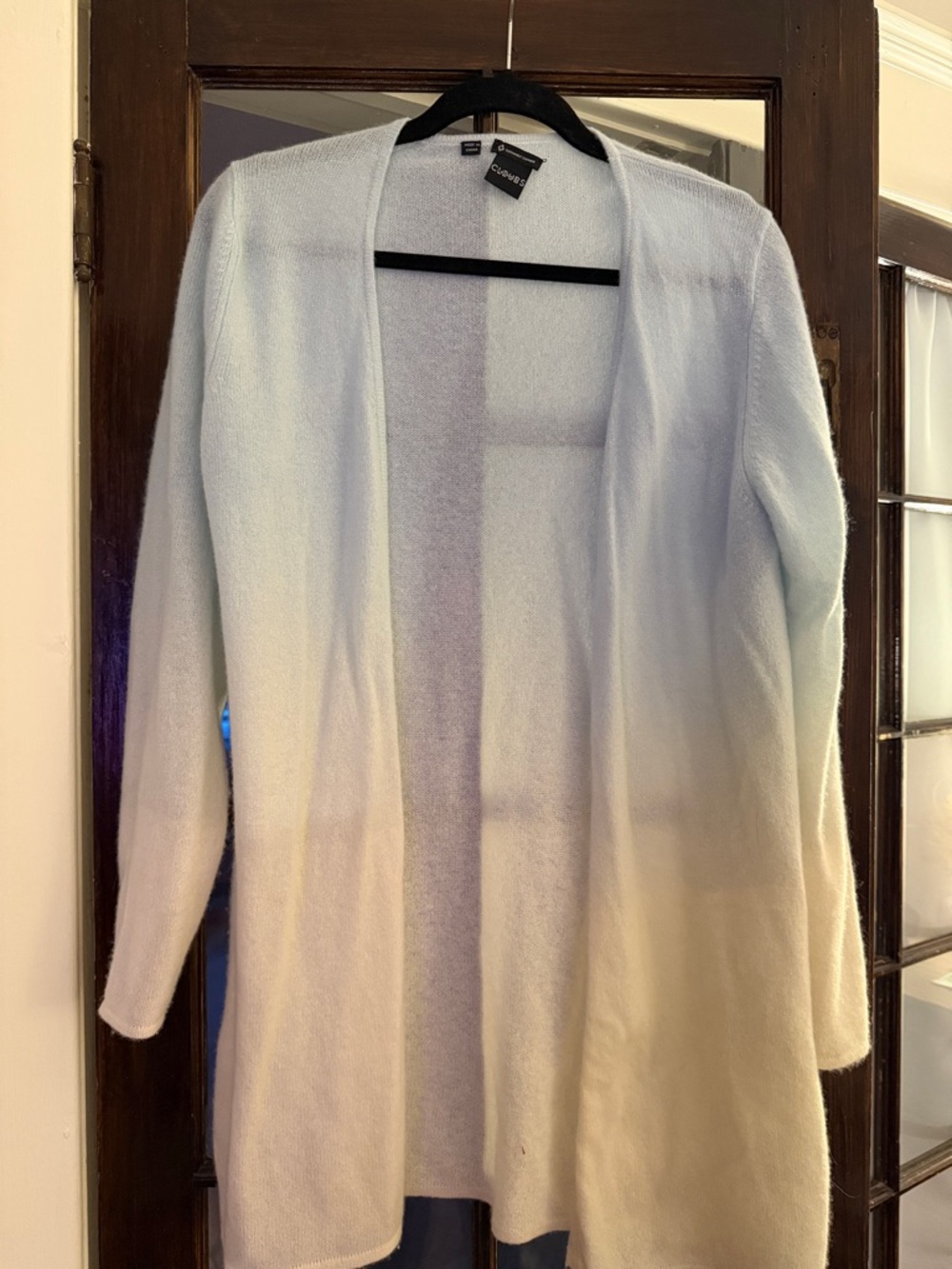 St. John's Bay Women's Ombre Open-Front Cardigan - Light Blue and Cream